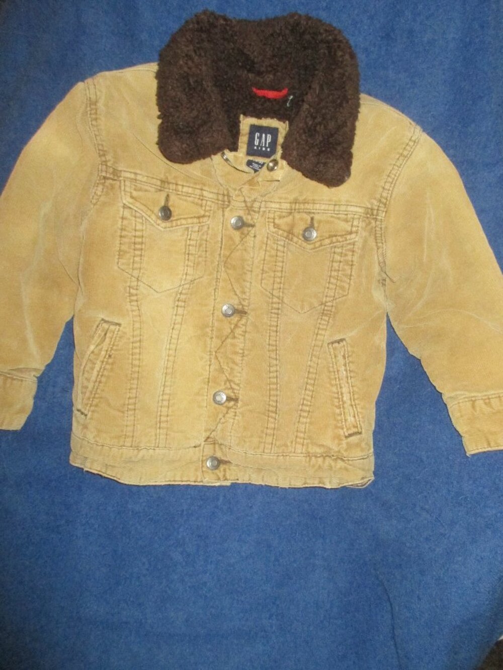 Gap Kids Boys 4-5 Tan Corduroy Sherpa Fleece Outerwear Coat Jacket
